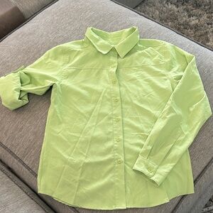 Girls Gander Mountain Guide Series Lime Green Hiking Outdoor Shirt